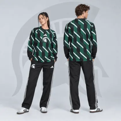 Michigan State Spartans | Premium NCAA Diagonal Stripe Long Sleeve Performance Top & Track Pants Set NDN