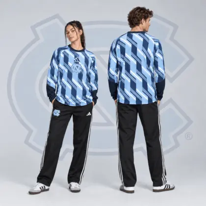 North Carolina Tar Heels | Premium NCAA Diagonal Stripe Long Sleeve Performance Top & Track Pants Set NDN