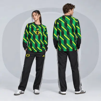 Oregon Ducks | Premium NCAA Diagonal Stripe Long Sleeve Performance Top & Track Pants Set NDN