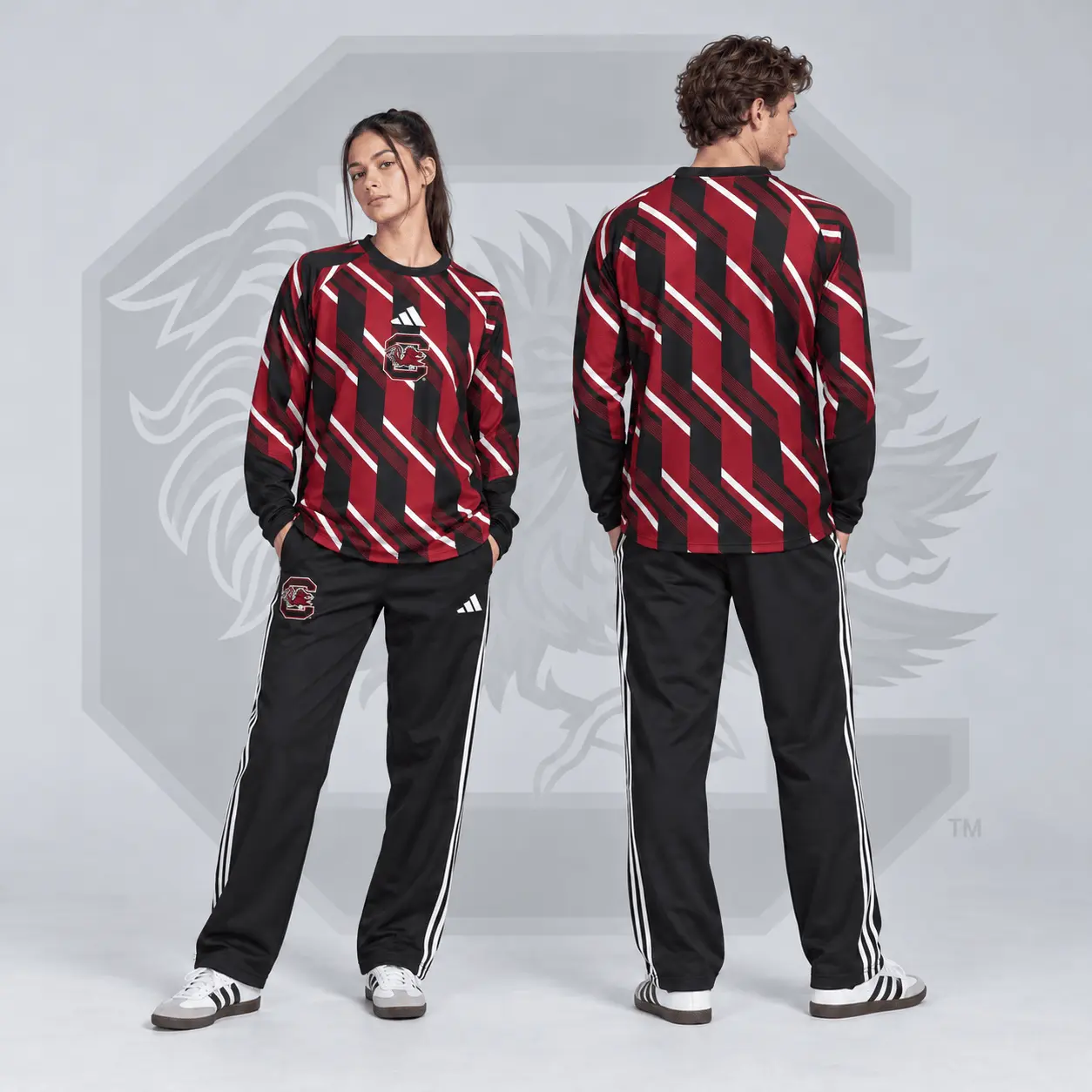 South Carolina Gamecocks | Premium NCAA Diagonal Stripe Long Sleeve Performance Top & Track Pants Set NDN