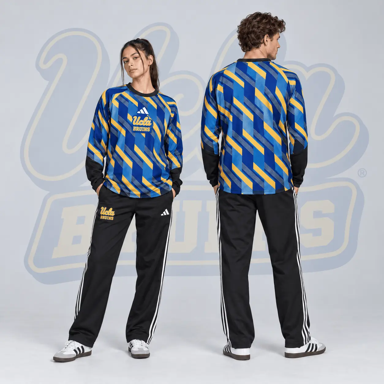 Ucla Bruins | Premium NCAA Diagonal Stripe Long Sleeve Performance Top & Track Pants Set NDN