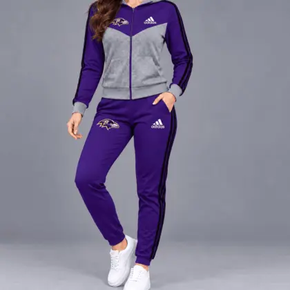 Baltimore Ravens | Premium NFL Classic Heritage Zip Hoodie And Jogger Set TD