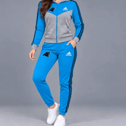 Carolina Panthers | Premium NFL Classic Heritage Zip Hoodie And Jogger Set TD