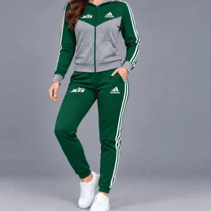 New York Jets | Premium NFL Classic Heritage Zip Hoodie And Jogger Set TD