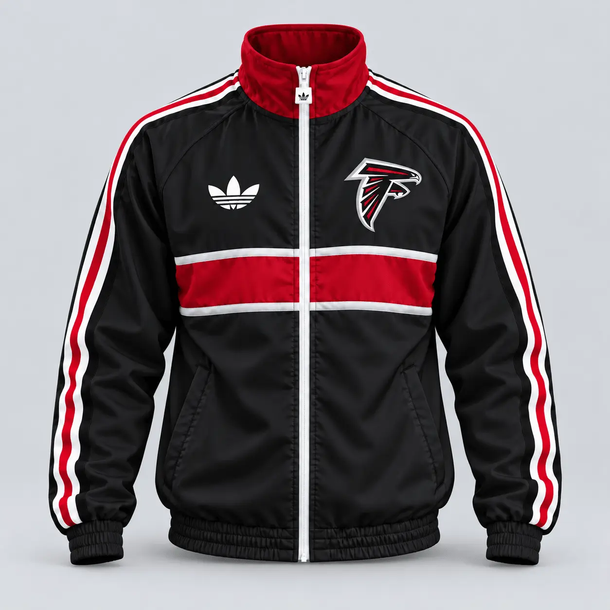 Atlanta Falcons | Premium NFL Vintage Heritage Triple Stripe Full-Zip Casual Jacket TD
