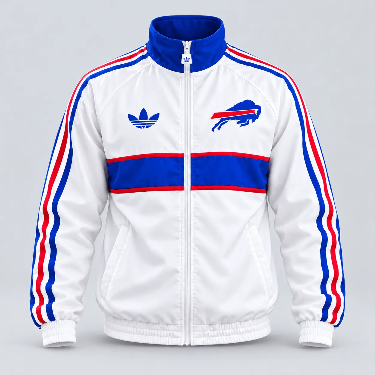 Buffalo Bills | Premium NFL Vintage Heritage Triple Stripe Full-Zip Casual Jacket TD