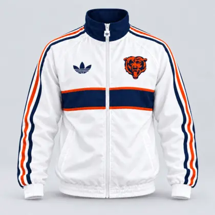 Chicago Bears | Premium NFL Vintage Heritage Triple Stripe Full-Zip Casual Jacket TD