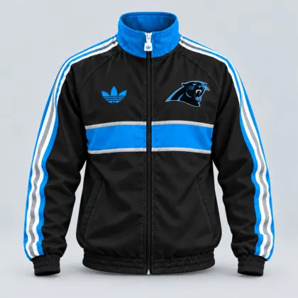 Carolina Panthers | Premium NFL Vintage Heritage Triple Stripe Full-Zip Casual Jacket TD