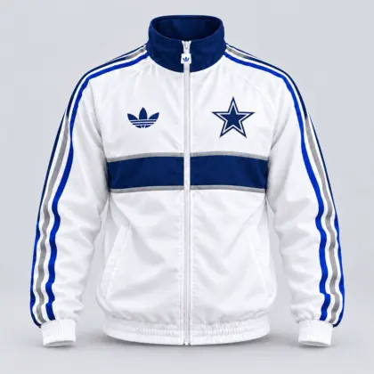 Dallas Cowboys | Premium NFL Vintage Heritage Triple Stripe Full-Zip Casual Jacket TD