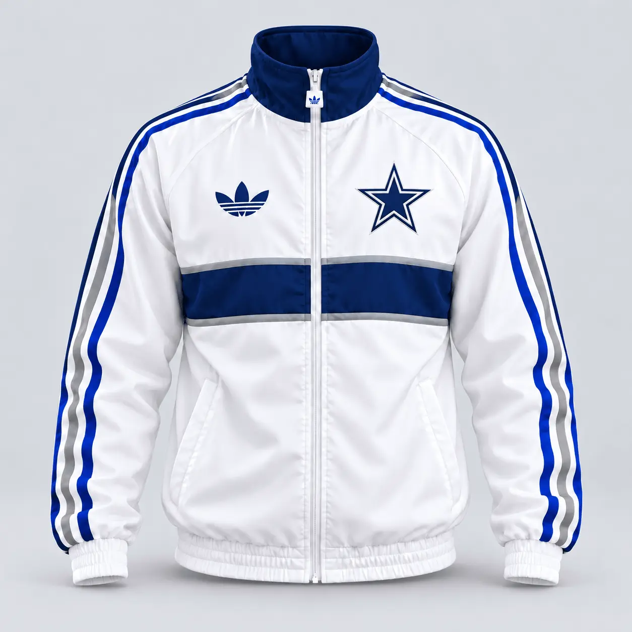 Dallas Cowboys | Premium NFL Vintage Heritage Triple Stripe Full-Zip Casual Jacket TD