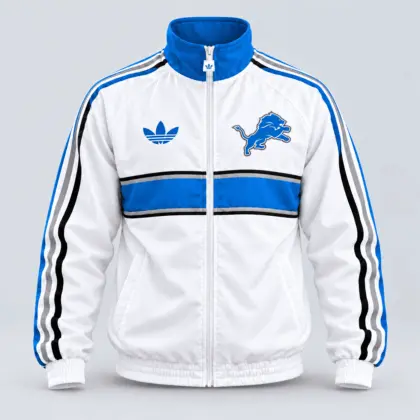 Detroit Lions | Premium NFL Vintage Heritage Triple Stripe Full-Zip Casual Jacket TD
