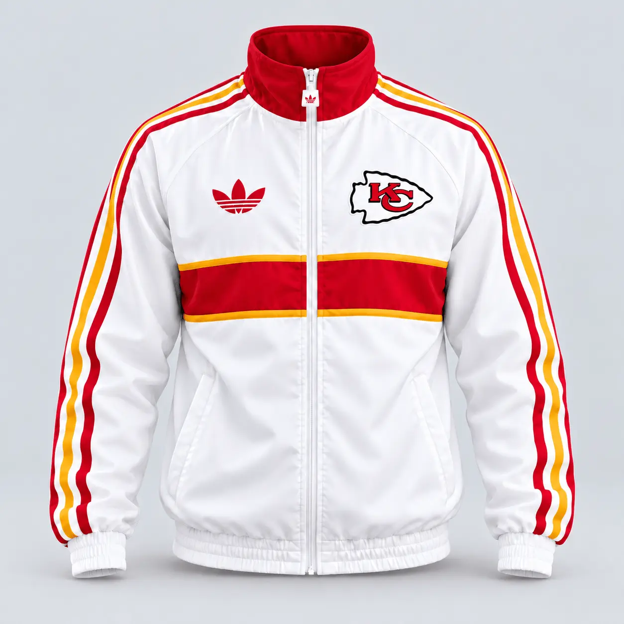 Kansas City Chiefs | Premium NFL Vintage Heritage Triple Stripe Full-Zip Casual Jacket TD