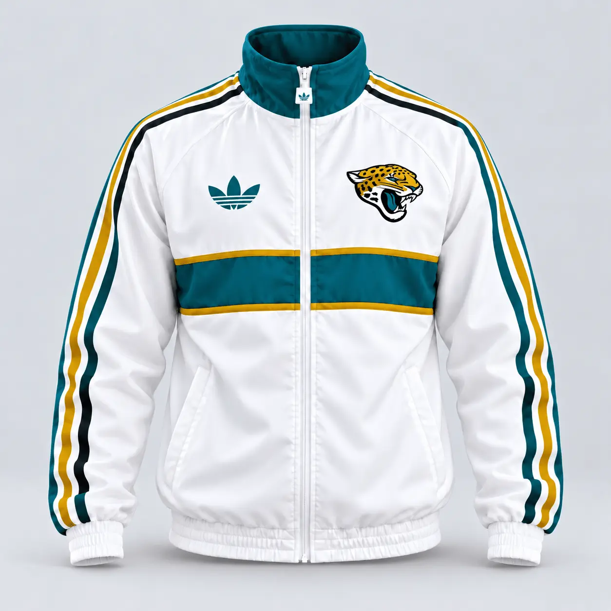Jacksonville Jaguars | Premium NFL Vintage Heritage Triple Stripe Full-Zip Casual Jacket TD
