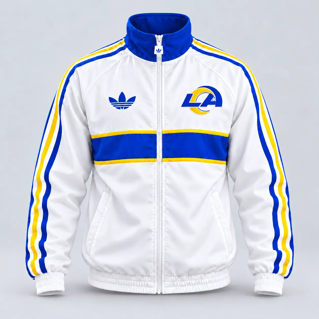 Los Angeles Rams | Premium NFL Vintage Heritage Triple Stripe Full-Zip Casual Jacket TD
