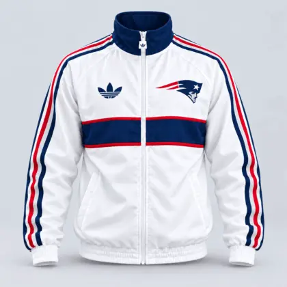 New England Patriots | Premium NFL Vintage Heritage Triple Stripe Full-Zip Casual Jacket TD