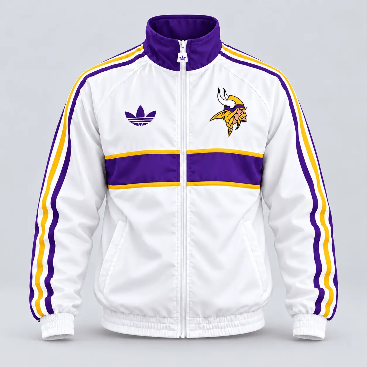 Minnesota Vikings | Premium NFL Vintage Heritage Triple Stripe Full-Zip Casual Jacket TD