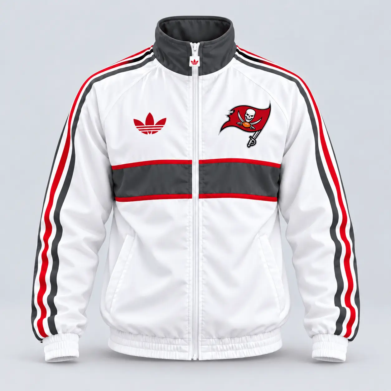 Tampa Bay Buccaneers | Premium NFL Vintage Heritage Triple Stripe Full-Zip Casual Jacket TD
