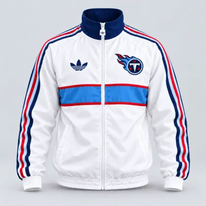 Tennessee Titans | Premium NFL Vintage Heritage Triple Stripe Full-Zip Casual Jacket TD