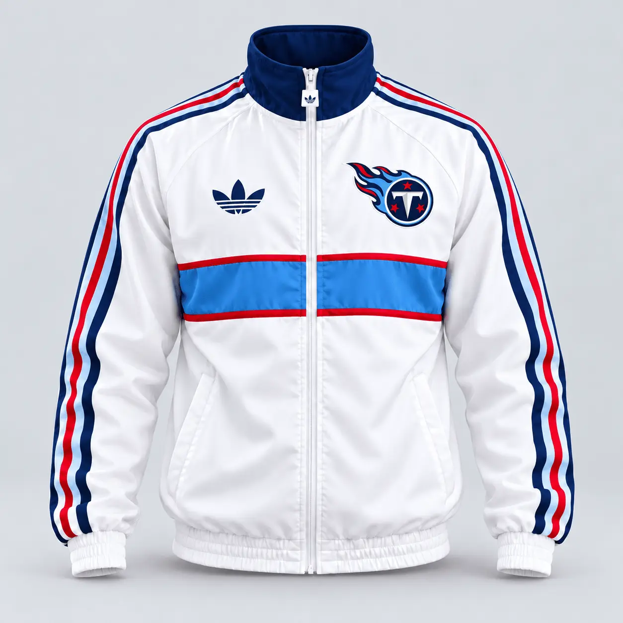 Tennessee Titans | Premium NFL Vintage Heritage Triple Stripe Full-Zip Casual Jacket TD