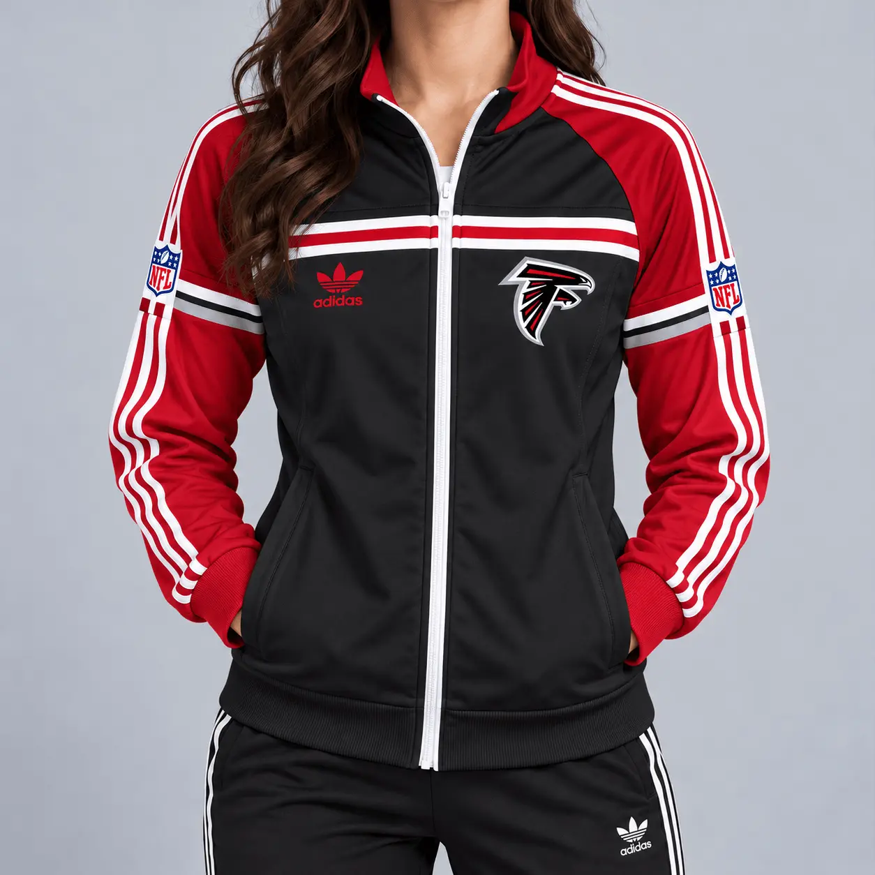 Atlanta Falcons | Premium NFL Retro Heritage Full-Zip Casual Jacket TD
