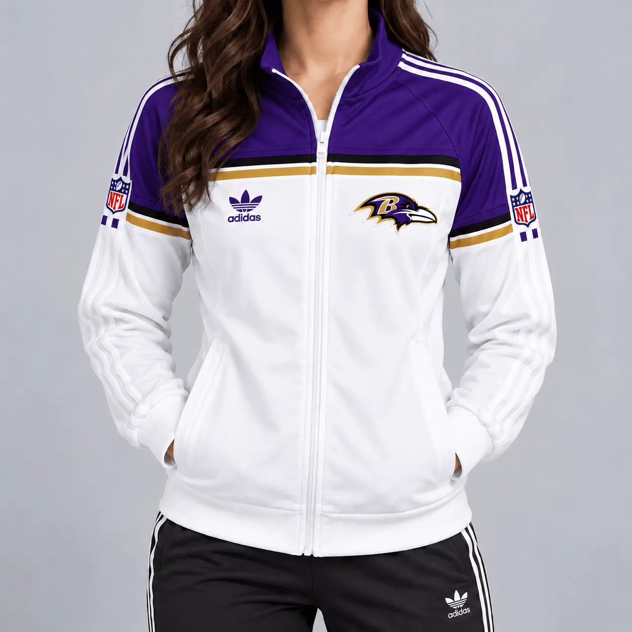 Baltimore Ravens | Premium NFL Retro Heritage Full-Zip Casual Jacket TD