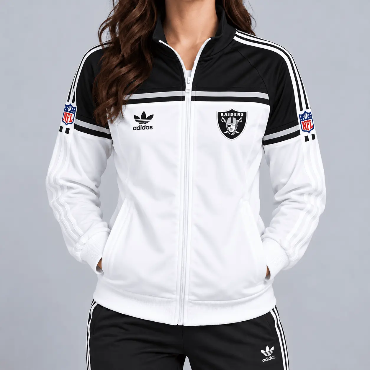 Las Vegas Raiders | Premium NFL Retro Heritage Full-Zip Casual Jacket TD