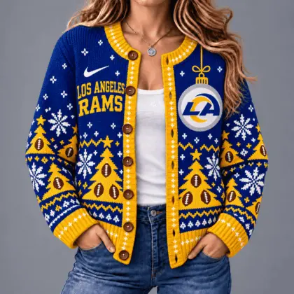 Los Angeles Rams | Premium NFL Game Day Winter Wonderland Snowflake Cardigan TD