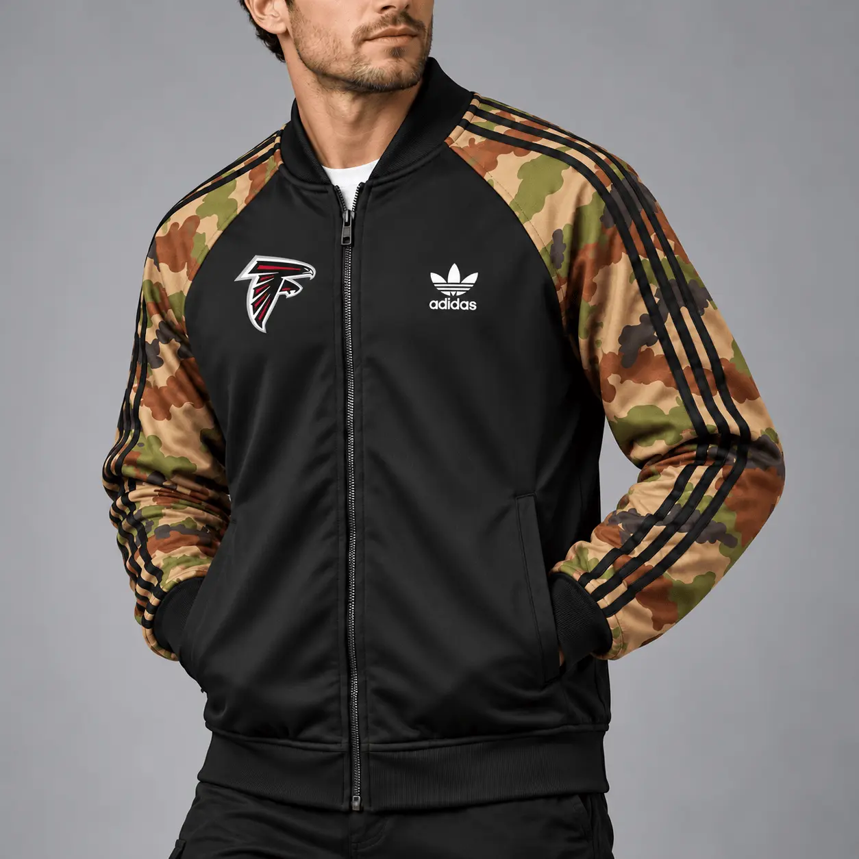 Atlanta Falcons | Premium NFL Army Camo Baseball Jacket TD - Image 2