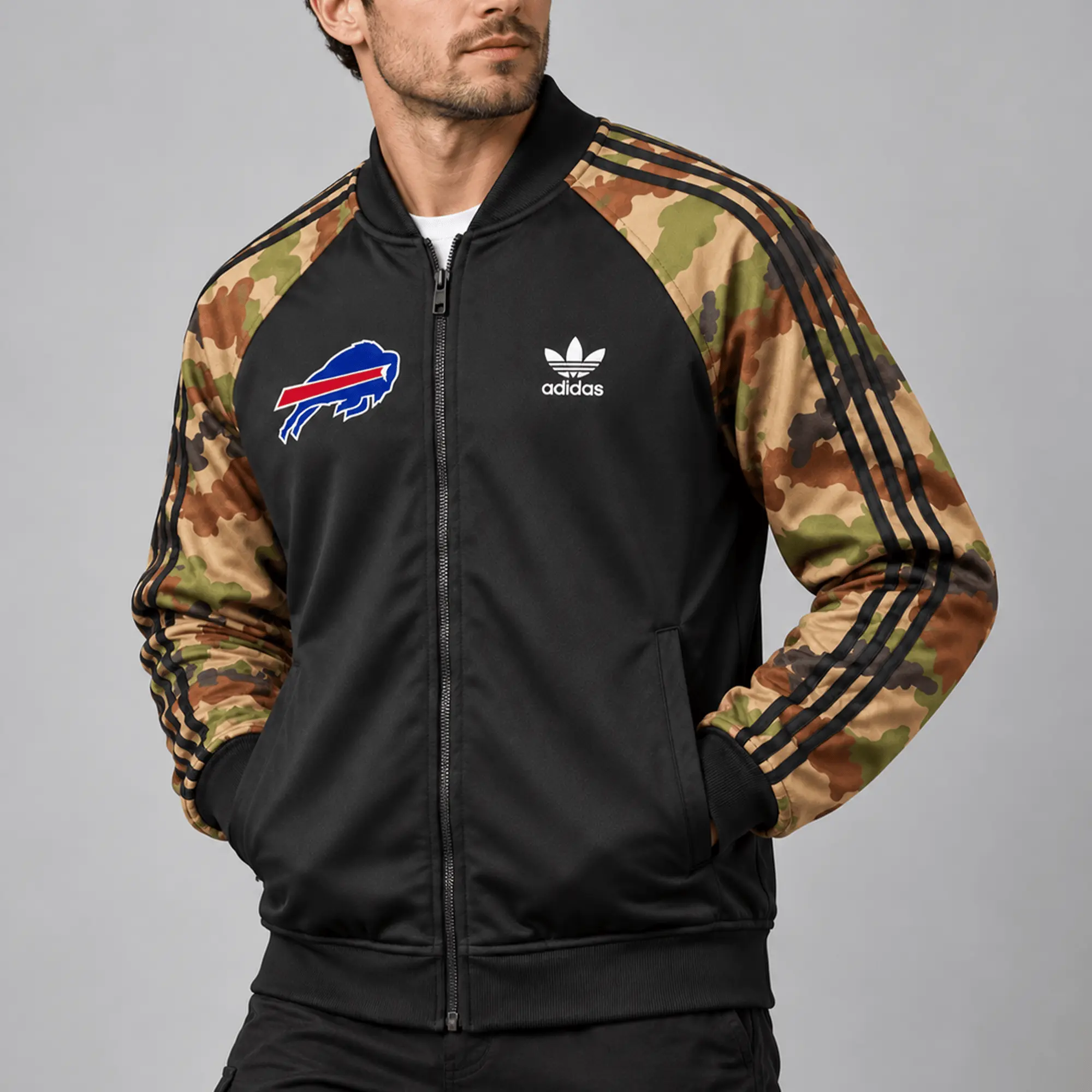 Buffalo Bills | Premium NFL Army Camo Baseball Jacket TD - Image 2