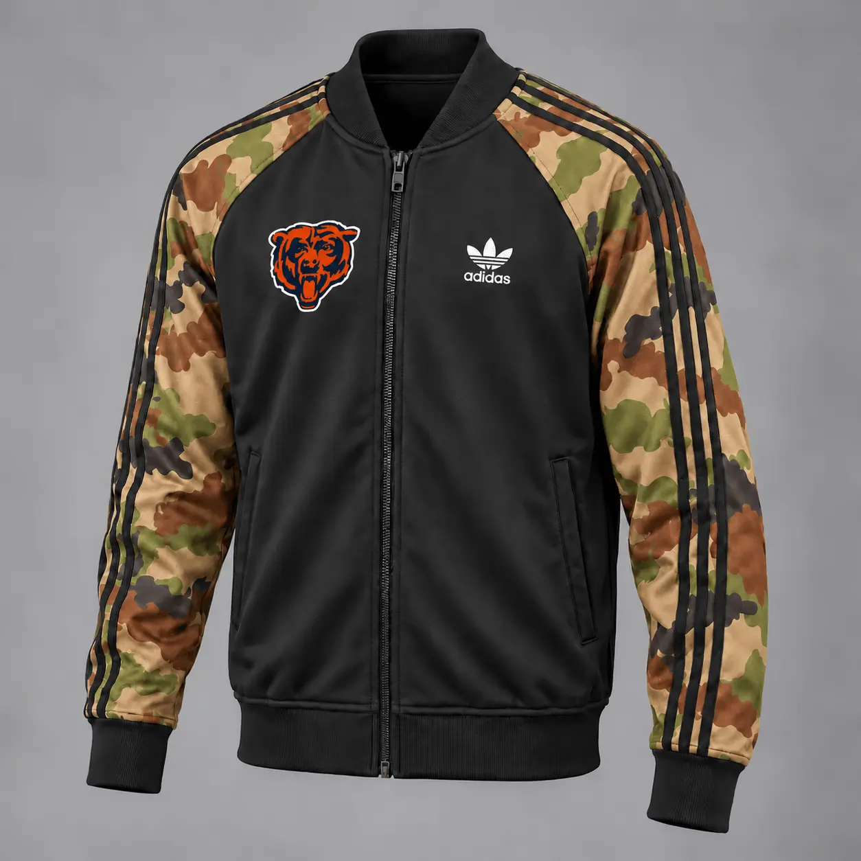 Chicago Bears | Premium NFL Army Camo Baseball Jacket TD