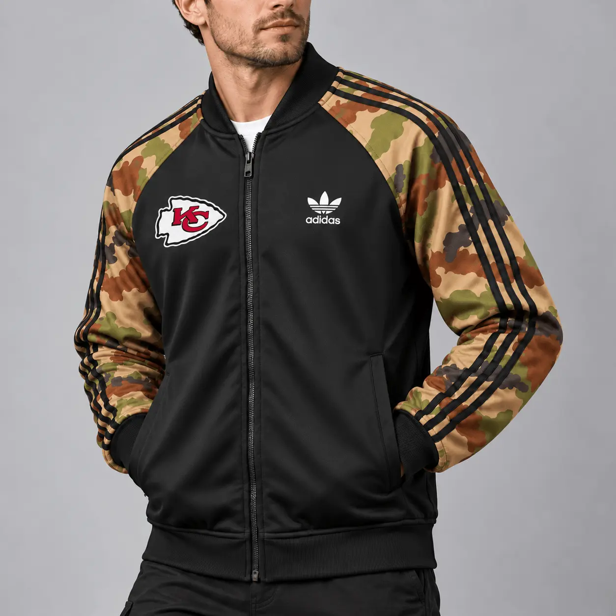 Kansas City Chiefs | Premium NFL Army Camo Baseball Jacket TD - Image 2