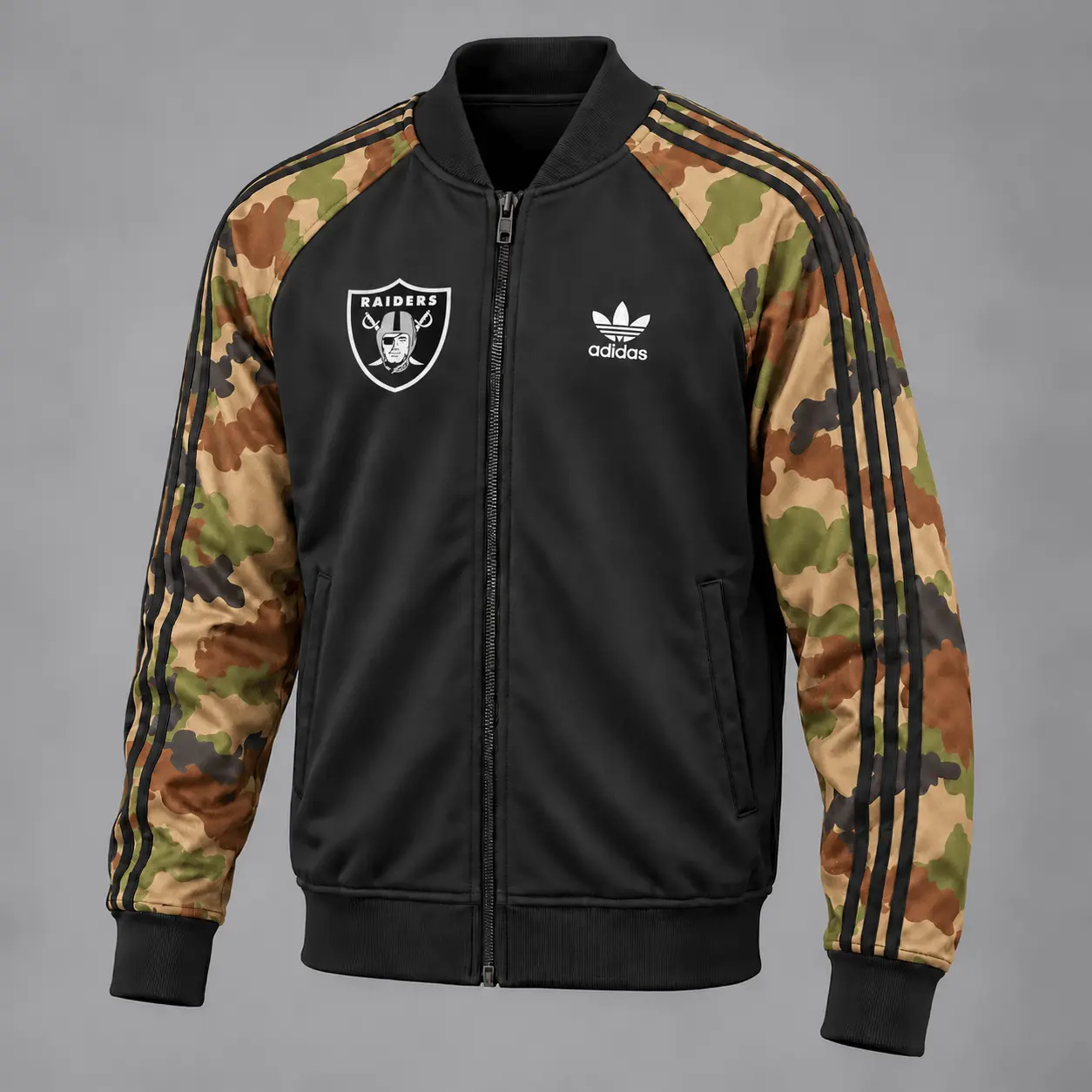 Las Vegas Raiders | Premium NFL Army Camo Baseball Jacket TD
