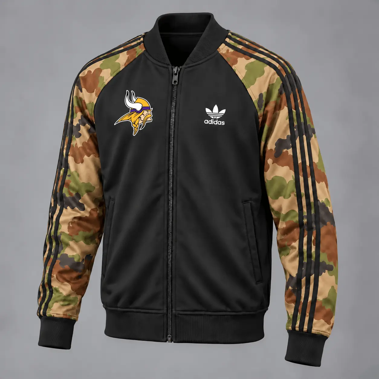 Minnesota Vikings | Premium NFL Army Camo Baseball Jacket TD