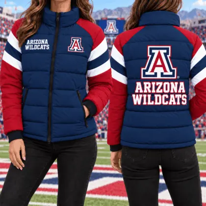 Arizona Wildcats | Premium NCAA Chevron Stripe Puffer Down Jacket TD