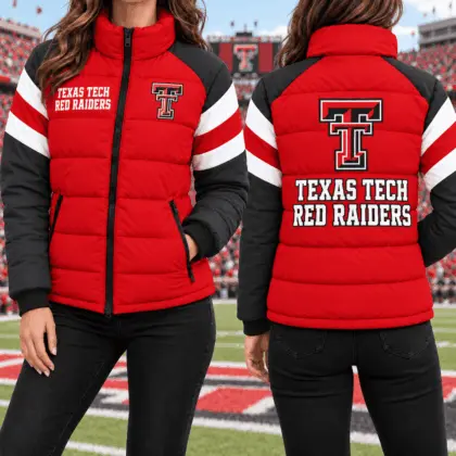 Texas Tech Red Raiders | Premium NCAA Chevron Stripe Puffer Down Jacket TD
