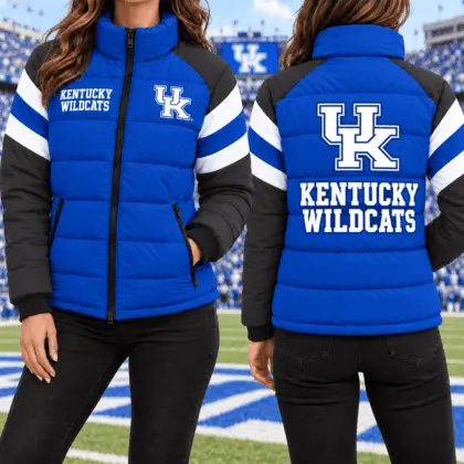 Kentucky Wildcats | Premium NCAA Chevron Stripe Puffer Down Jacket TD