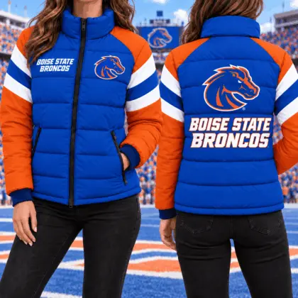 Boise State Broncos | Premium NCAA Chevron Stripe Puffer Down Jacket TD