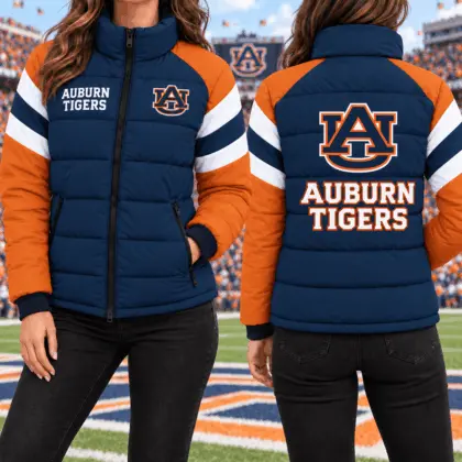 Auburn Tigers | Premium NCAA Chevron Stripe Puffer Down Jacket TD
