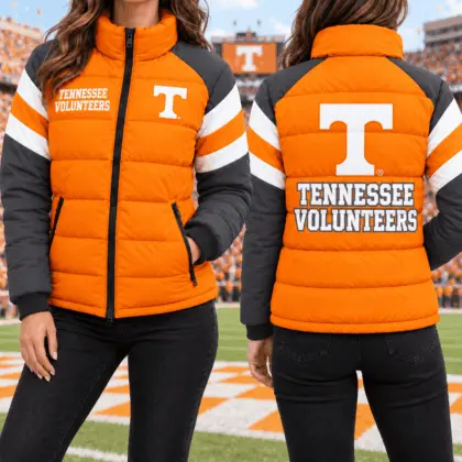 Tennessee Volunteers | Premium NCAA Chevron Stripe Puffer Down Jacket TD