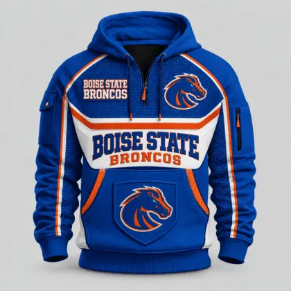 Boise State Broncos | Premium NCAA Team Spirit Hoodie Half Zipper TD