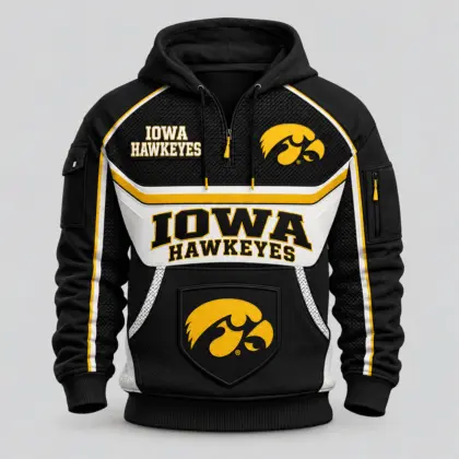 Iowa Hawkeyes | Premium NCAA Team Spirit Hoodie Half Zipper TD