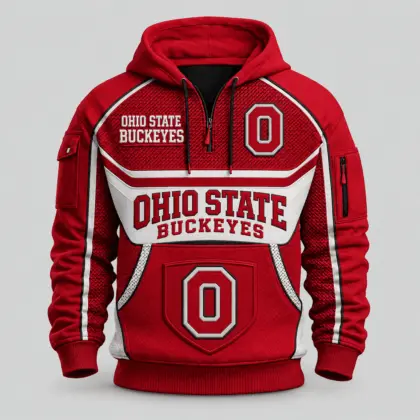 Ohio State Buckeyes | Premium NCAA Team Spirit Hoodie Half Zipper TD