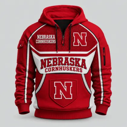 Nebraska Cornhuskers | Premium NCAA Team Spirit Hoodie Half Zipper TD