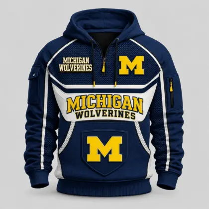 Michigan Wolverines | Premium NCAA Team Spirit Hoodie Half Zipper TD