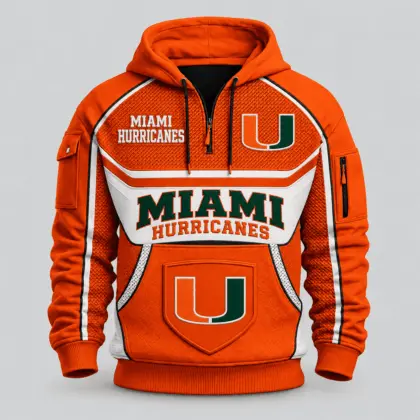 Miami Hurricanes | Premium NCAA Team Spirit Hoodie Half Zipper TD