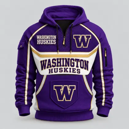 Washington Huskies | Premium NCAA Team Spirit Hoodie Half Zipper TD