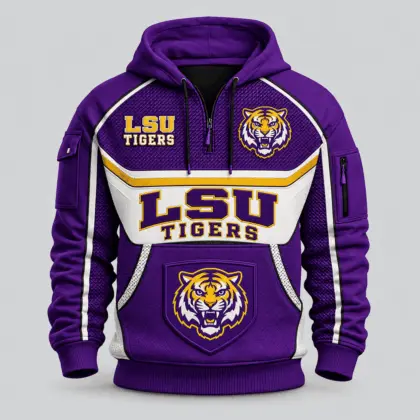 LSU Tigers | Premium NCAA Team Spirit Hoodie Half Zipper TD