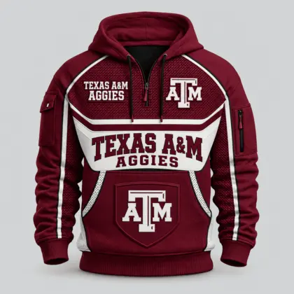 Texas A&M Aggies | Premium NCAA Team Spirit Hoodie Half Zipper TD