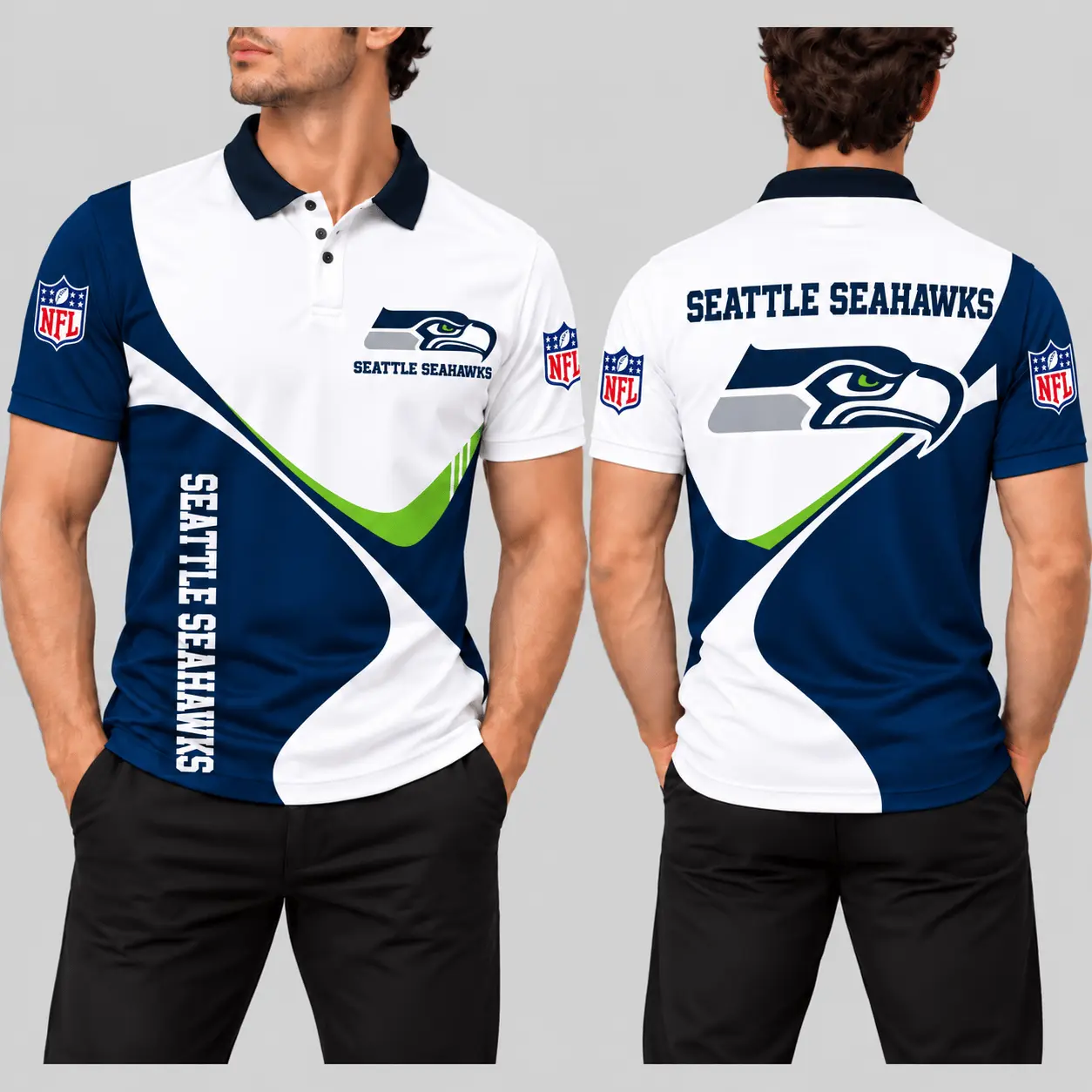 Seattle Seahawks | NFL Curve Panel Polo Shirt