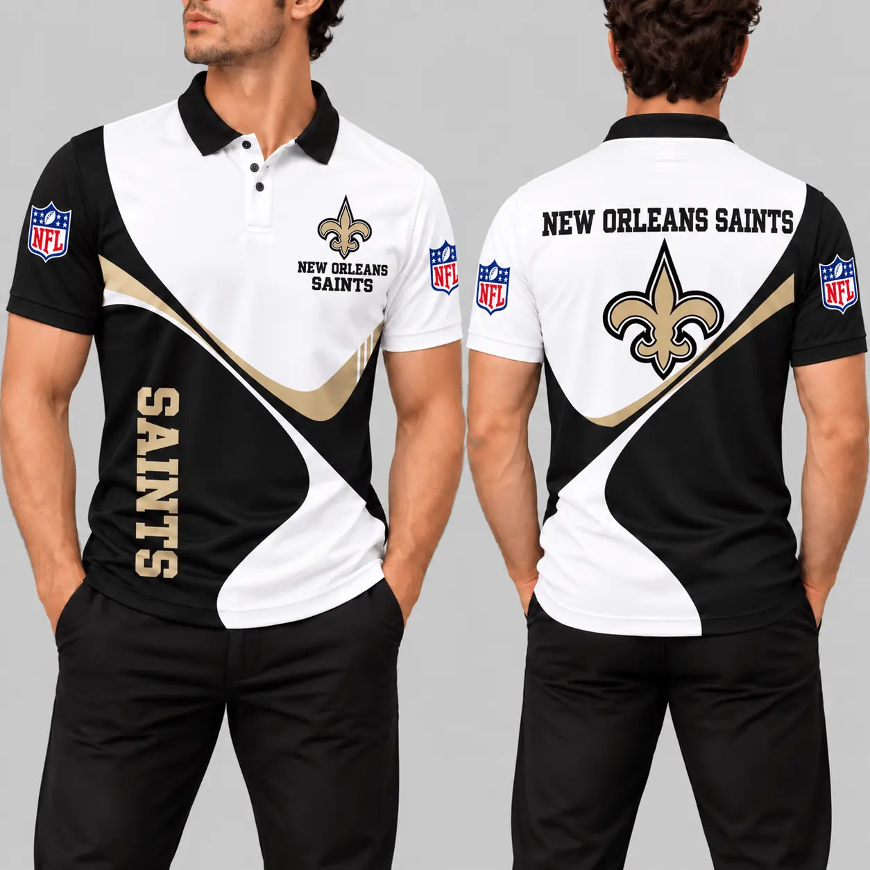 New Orleans Saints | NFL Curve Panel Polo Shirt